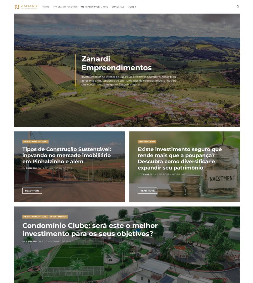 Zanardi Empreendimentos Blog preview