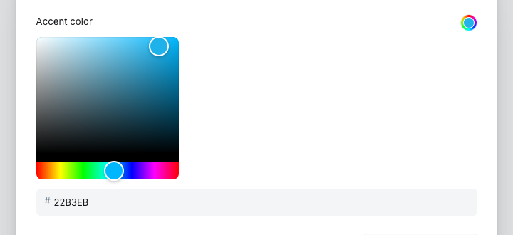 Accent color setting in Ghost Admin
