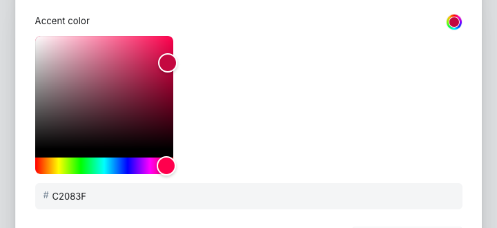 Accent color setting in Ghost Admin