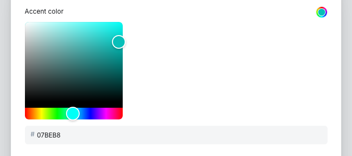 Accent color setting in Ghost Admin