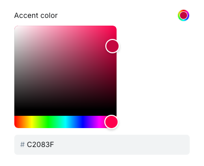 Settings panel preview for changing Forma accent color
