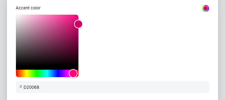 Accent color setting in Ghost Admin