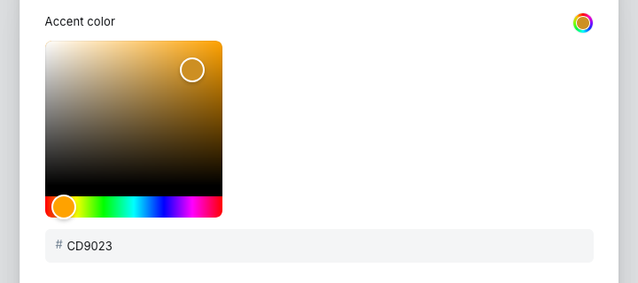 Accent color setting in Ghost Admin