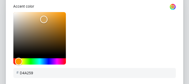 Accent color setting in Ghost Admin
