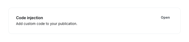 Code injection setting