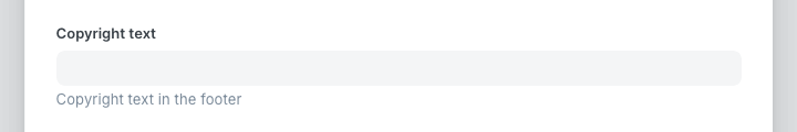Footer copyright text setting in Ghost Admin