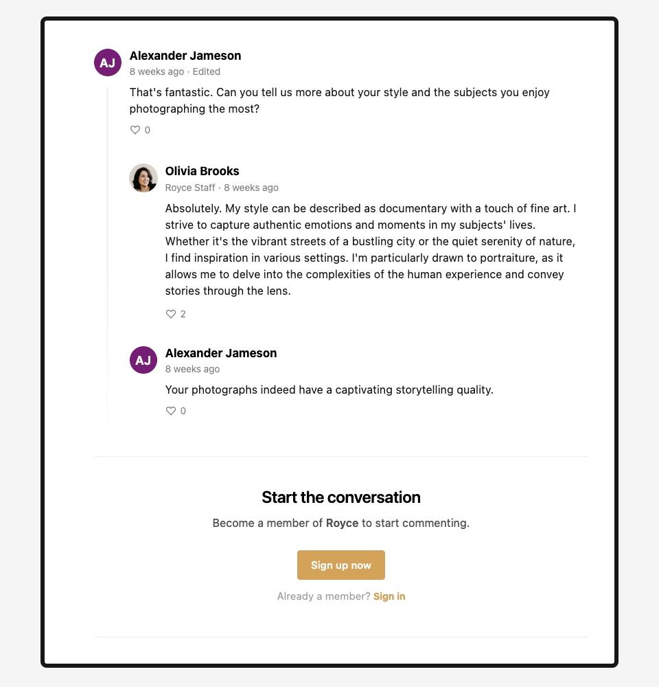 Ghost native comments