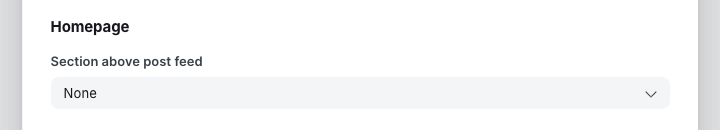 Homepage header setting in Ghost Admin