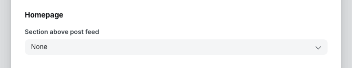 Homepage header setting in Ghost Admin