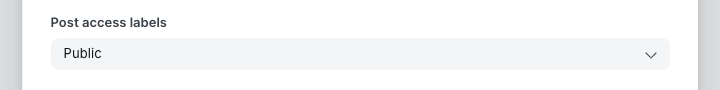 Post labels setting in Ghost Admin