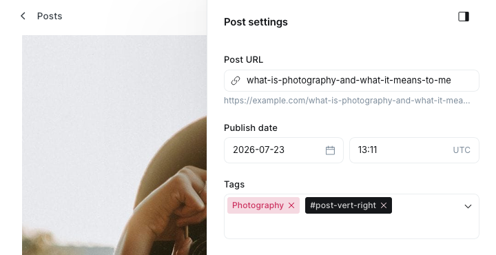 Internal tags in Ghost Admin