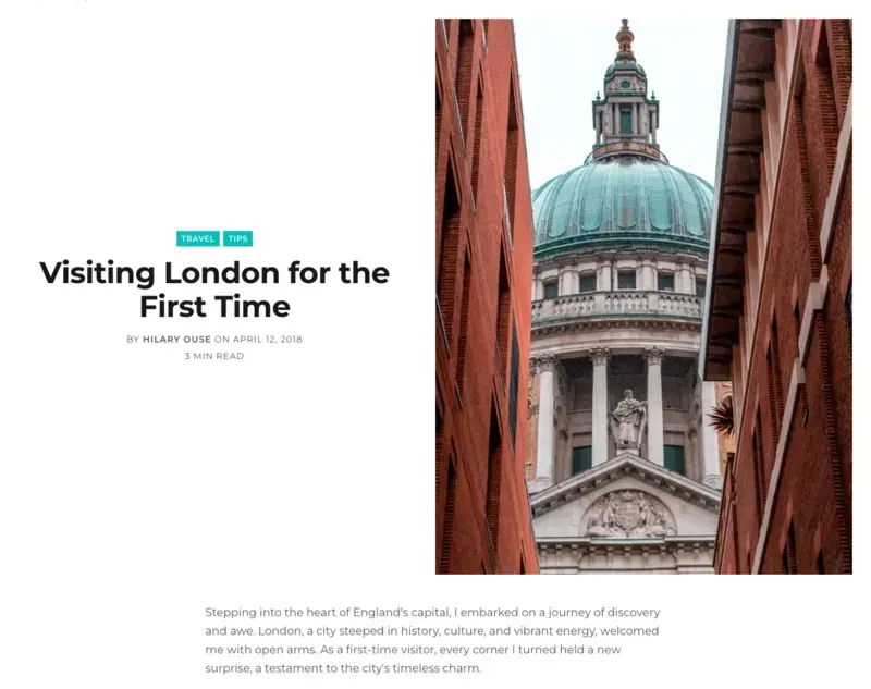 The preview of the split post layout with image on the right