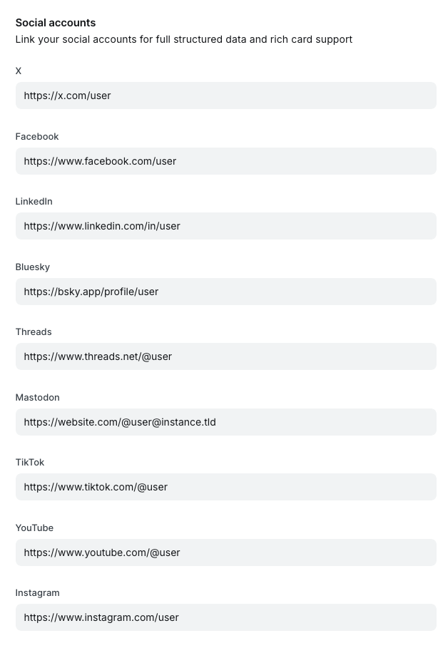 Adding social links