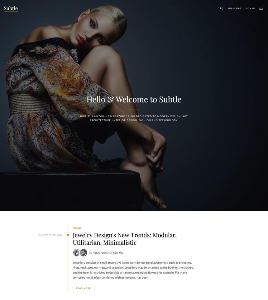 Subtle Ghost theme preview