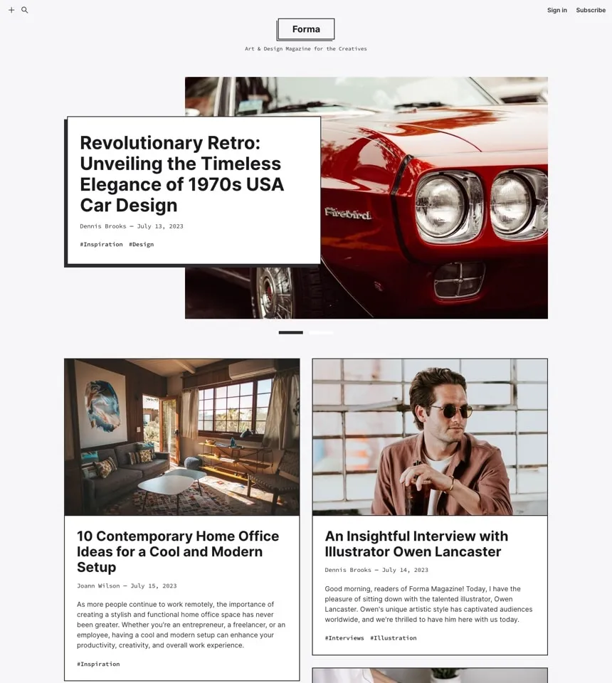 Forma theme preview